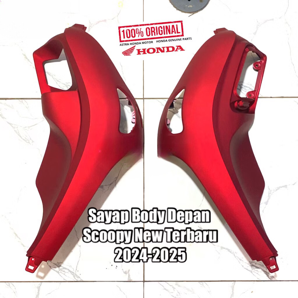cover body depan sayap scoopy new 2024-2025 merah doff originall