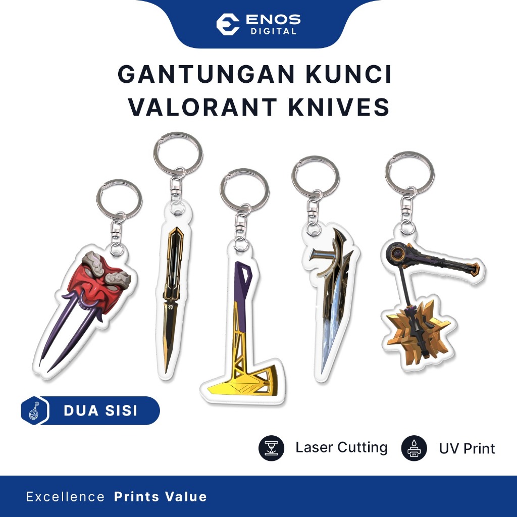Keychain Valorant Knife Akrilik | Gantungan Kunci Game Valorant Souvenir
