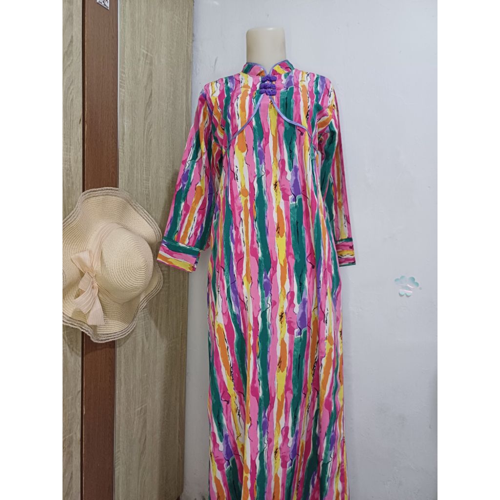 COD Gamis Midi Pelangi Fashion  (Ld 100) Cantik