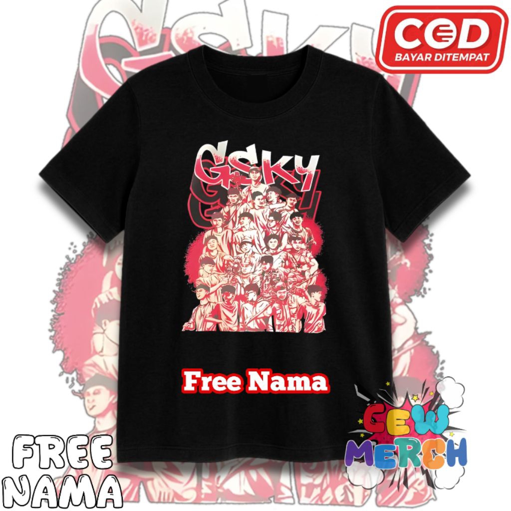Kaos Anak Gsky - T shirt anak Gsky - Kaos Anak Free Nama