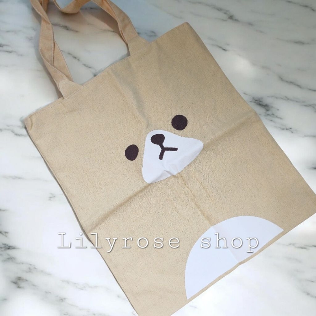 Tas tote bag canvas KORILAKKUMA cream TB022
