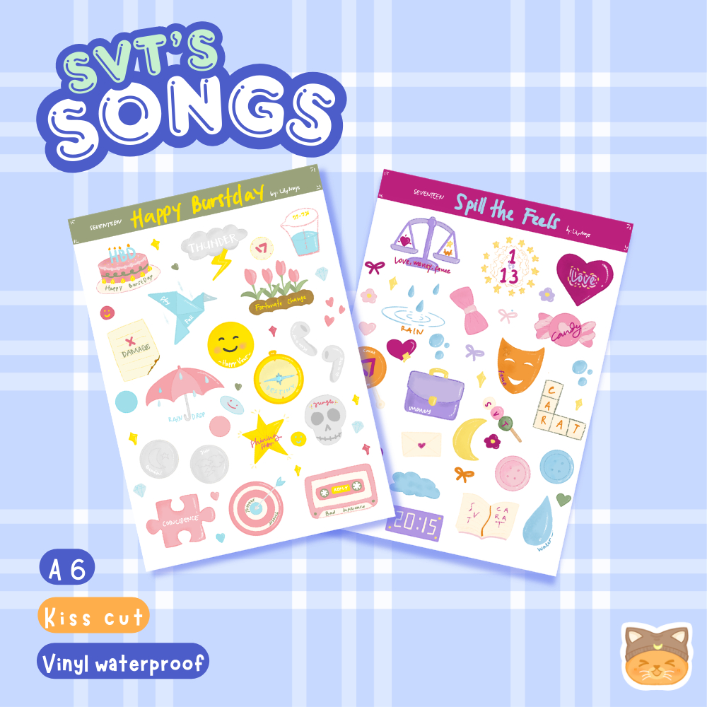 [!!! SALE !!!]  SEVENTEEN VINYL STICKER A6 | SEVENTEEN ALBUM SONG STICKER