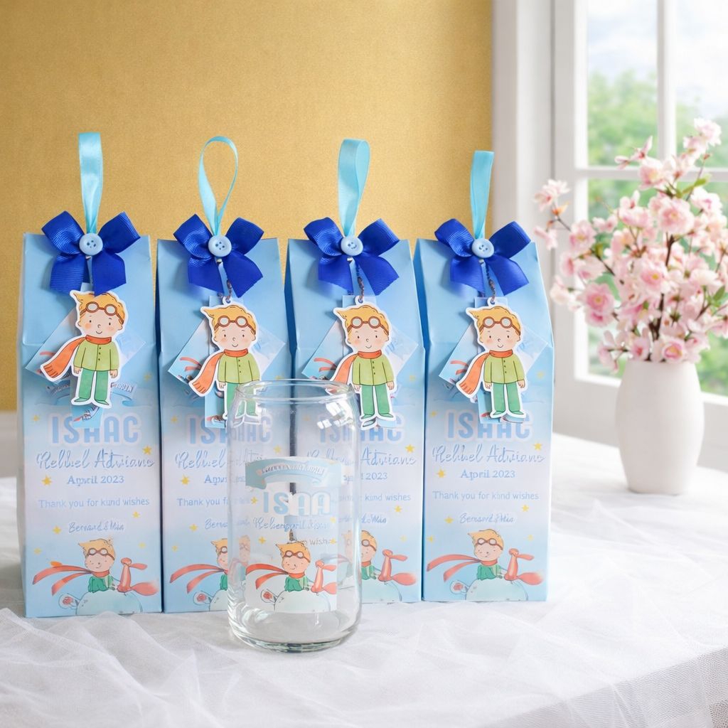 ZOLORA GLASS Souvenir/Hampers Gelas Beling/Kaca /gelas model kaleng custom (wedding, sunatan, khitan