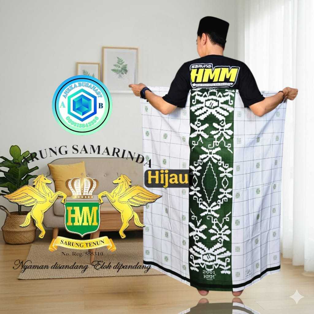 NEW Produk  2025  SARUNG SAMARINDA HMM PUTIH MOTIF KOTAK TERBARU SARUNG DEWASA (BISA COD )