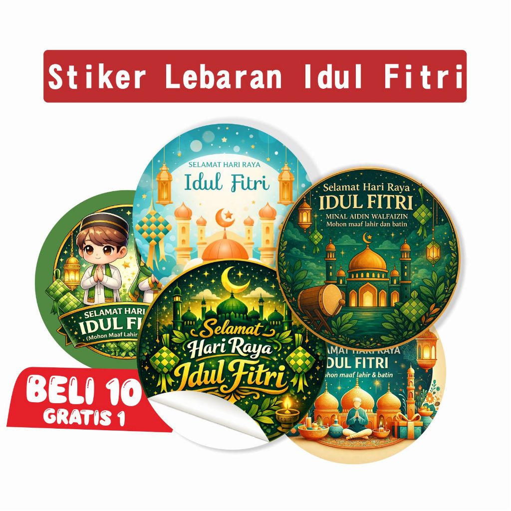 STIKER LABEL EID MUBARAK STIKER IDUL FIRTI