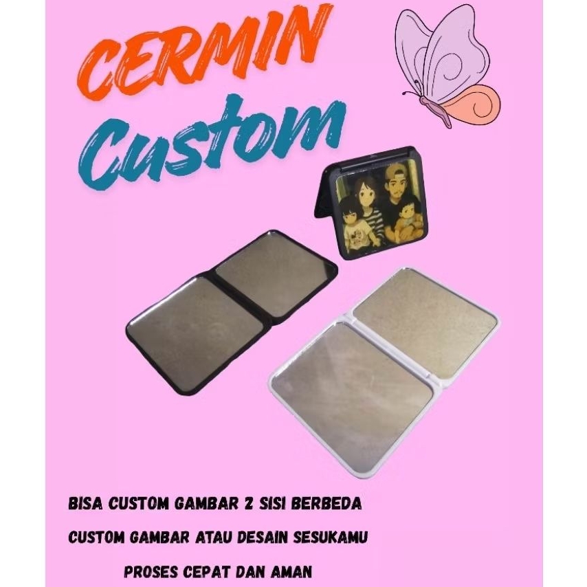 Cermin lipat custom bebas gambar // Souvenir