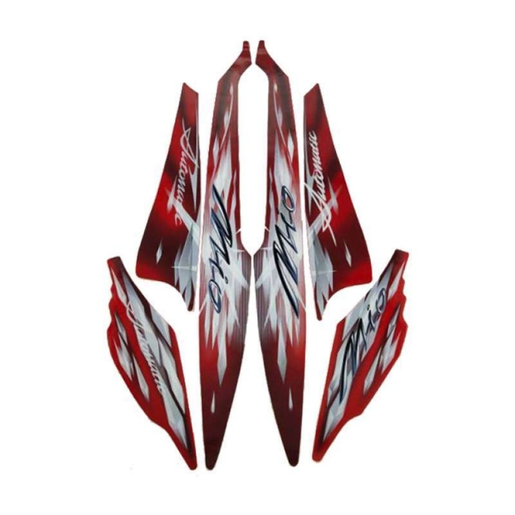 Striping stiker body motor Yamaha Mio Sporty Smile 2009 stiker list bodi motor mio smile merah tahun