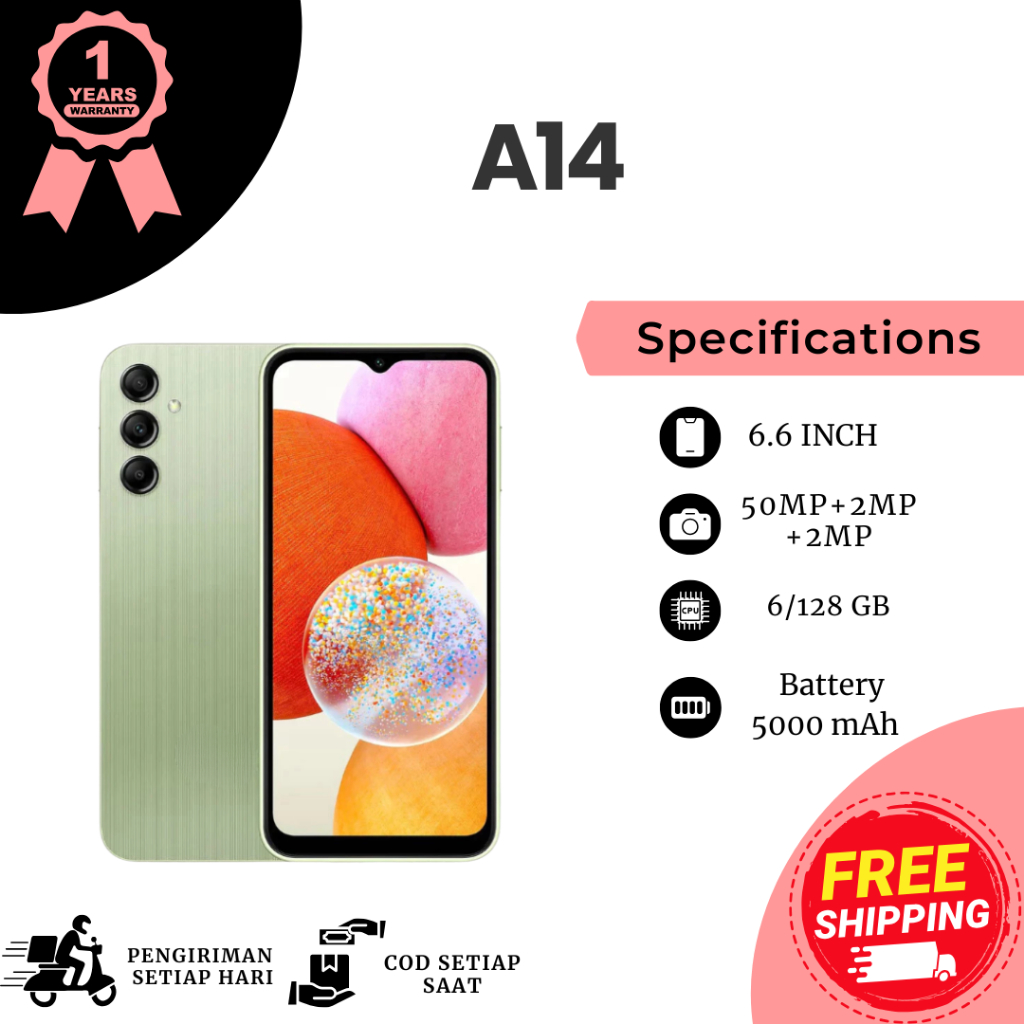 SMARTPHONE SAMSUNG A14 RAM 6+128GB 4G LTE  FULLSET