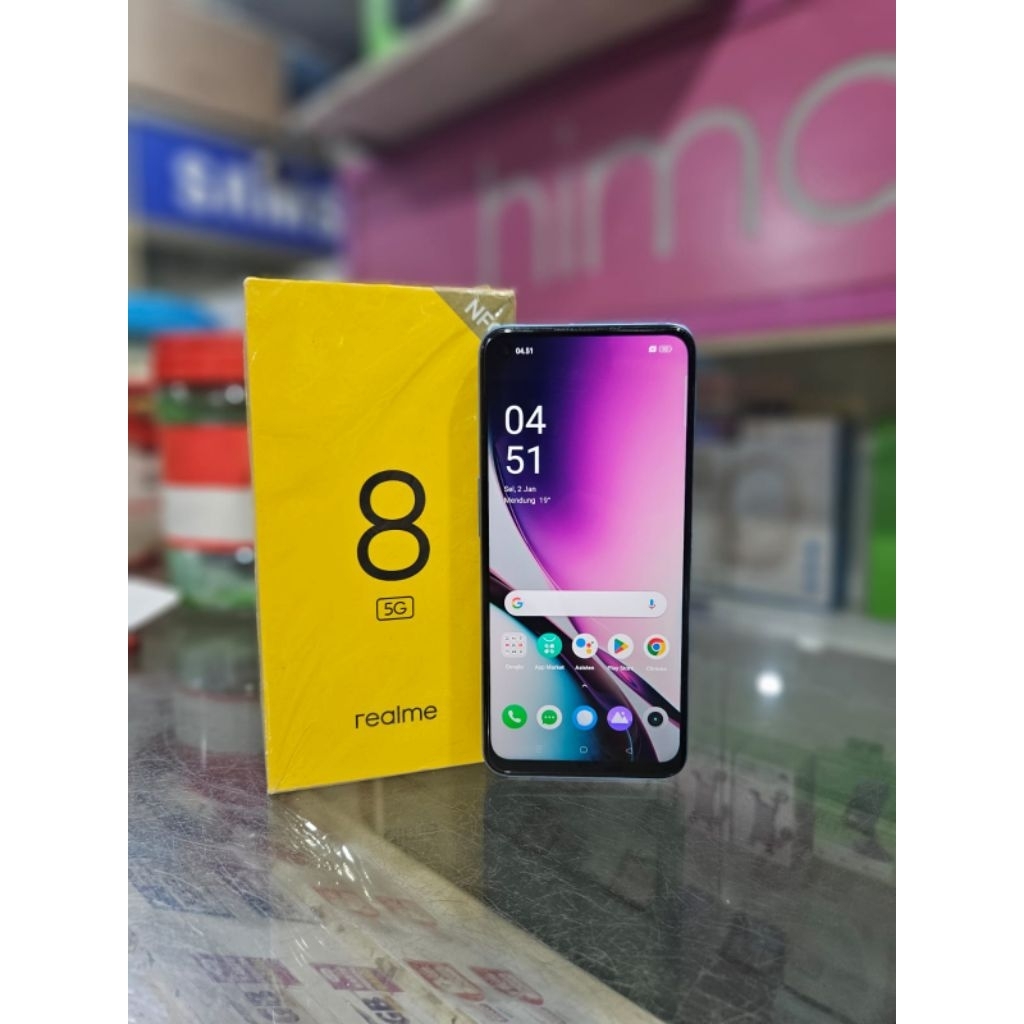 REALME 8 5G 8/128 FULLSET (SECOND)
