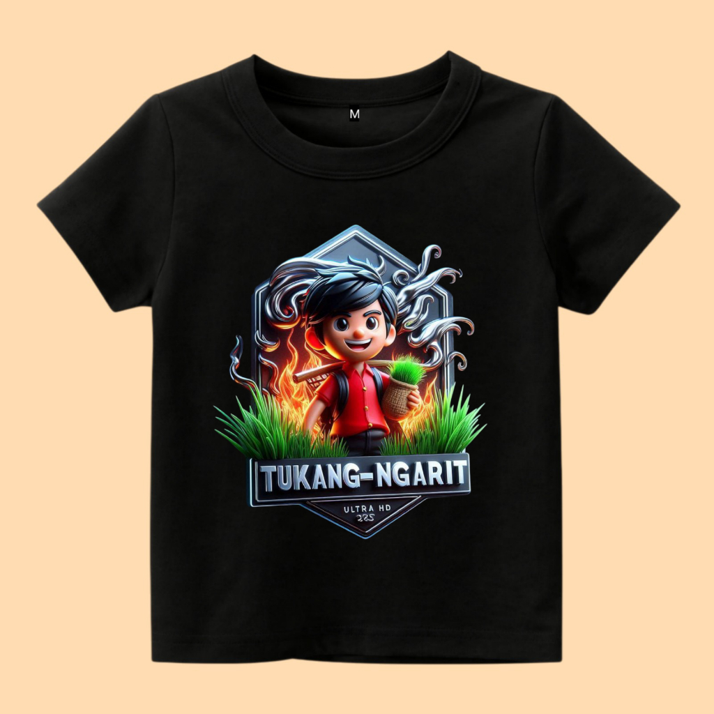 Baju kaos anak gambar tukang ngarit