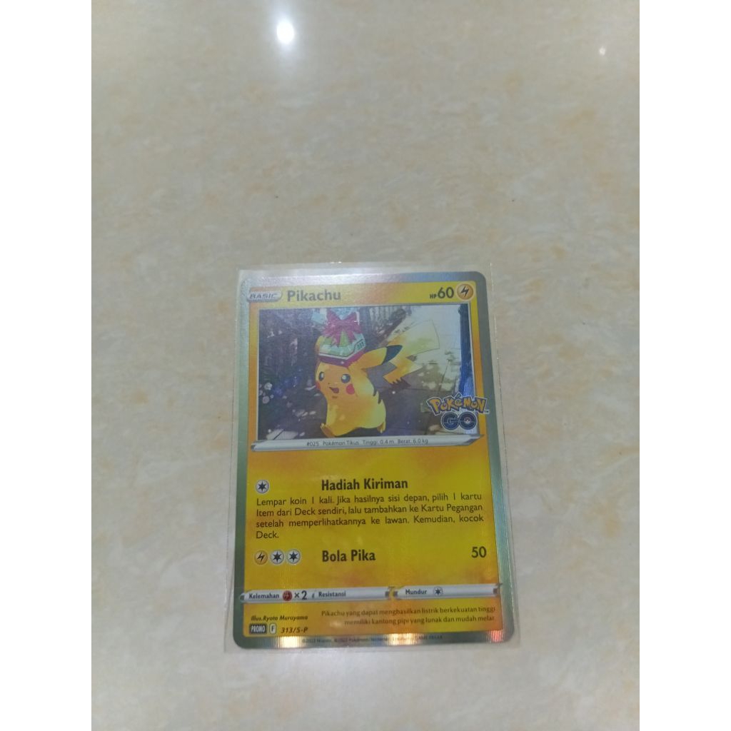 Kartu pokemon Pikachu Pokemon Go Promo 313/S-P TCG Pokemon Indonesia