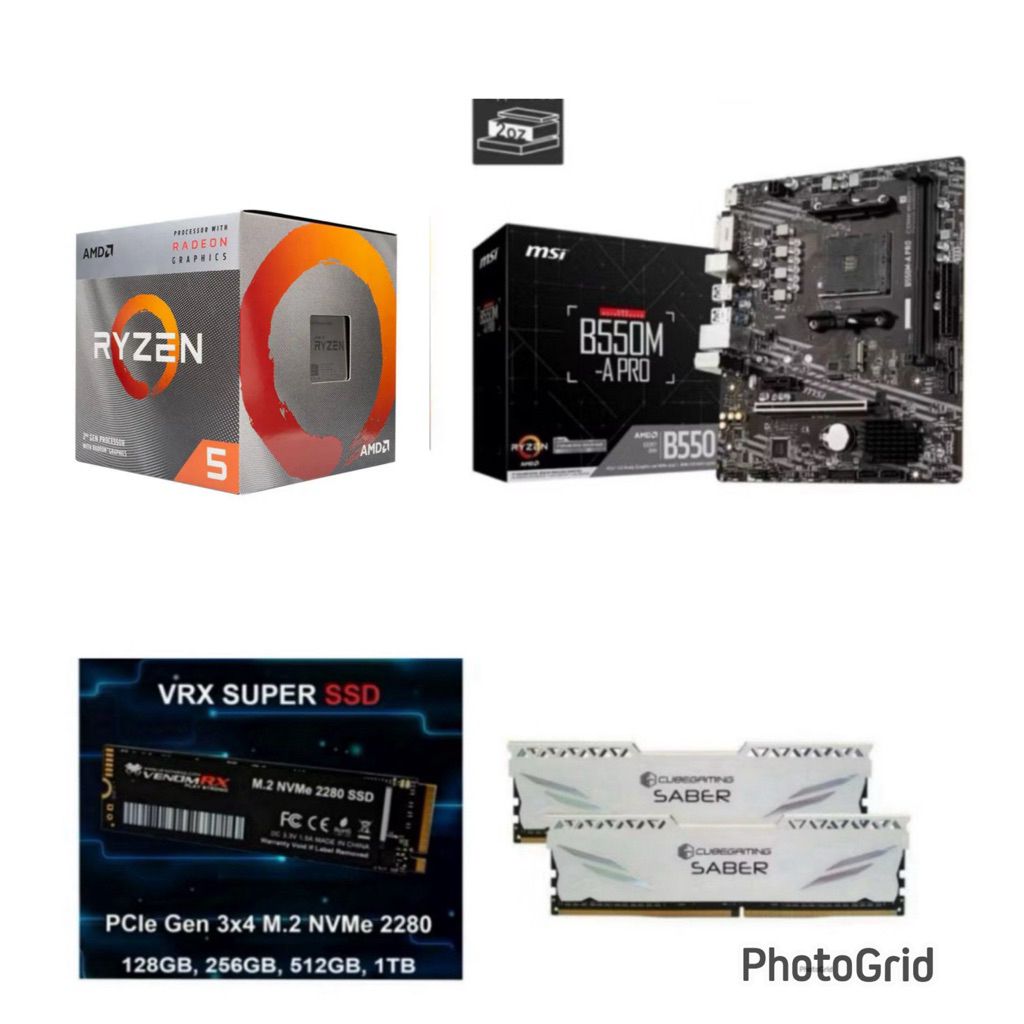 Paket Processor AMD RYZEN 5 3400G RAM DDR4 16GB B550