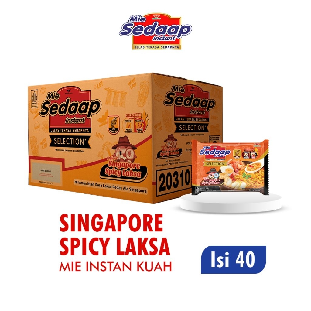 Mie Sedaap Singapore Spicy Laksa 1 dus isi 40 pcs