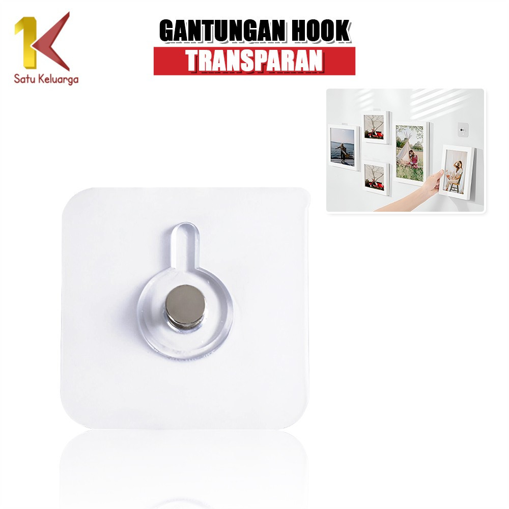Satu Keluarga Gantungan Hook Kait dan Baut Tempel Dinding C1093 Magic Hook Tanpa Bor Serbaguna