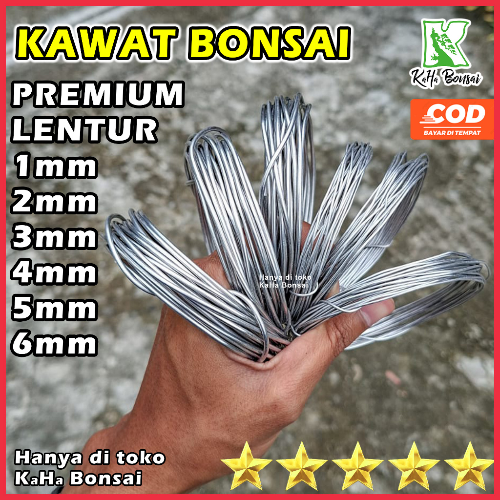 Kawat Bonsai 1mm Kawat Bonsai 2mm Kawat Bonsai 3mm Kawat Bonsai 4mm Kawat Bonsai 5mm Per 5 Meter Kaw