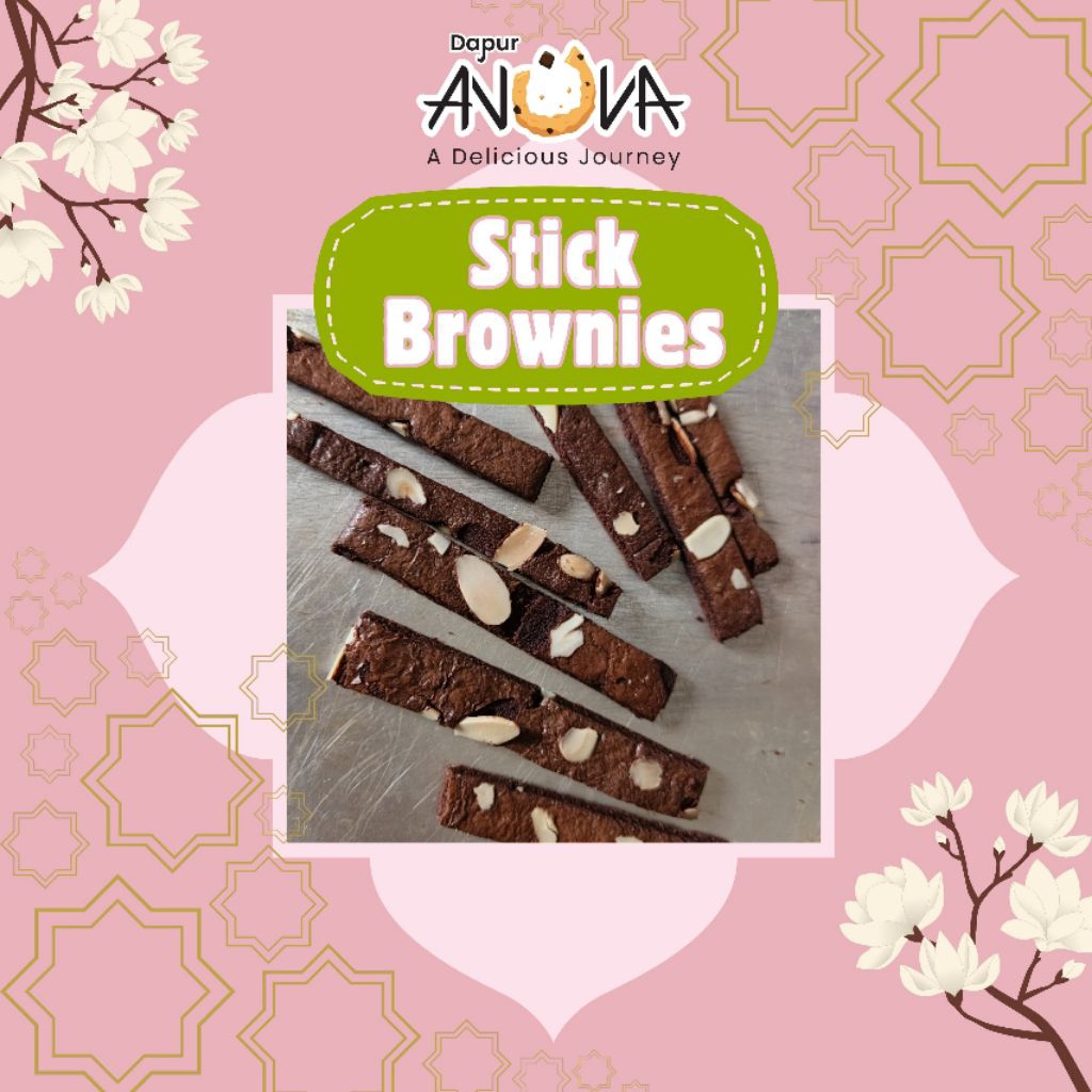 STICK BROWNIES | Kue Lebaran | Kue Kering | Kue Coklat Almond | Brownies Kering | Kue Stik