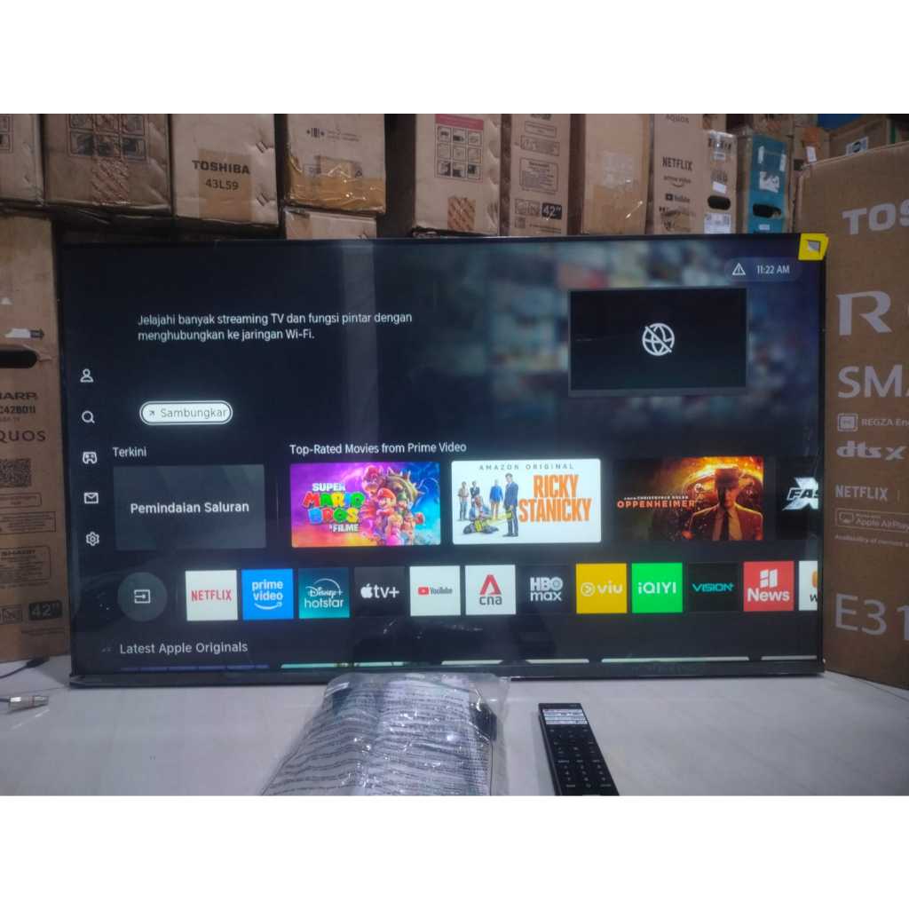 TV LED TOSHIBA 43IN FHD SMART TV YOUTUBE DIGITAL TV KONDISI BEKAS PEMAKAIAN 6961F