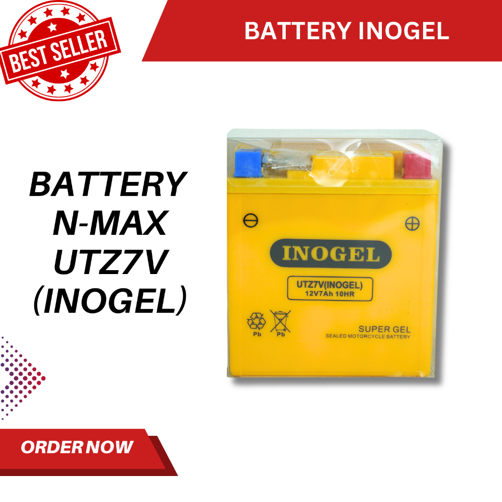 AKI / BATTERY MOTOR NMAX / AEROX / LEXI UTZ7V INOGEL (12V-7AH/10HR)