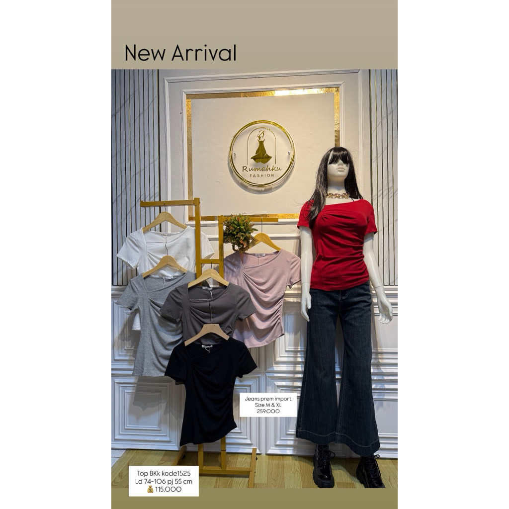 Koas crop import BKK atasan kaos wanita