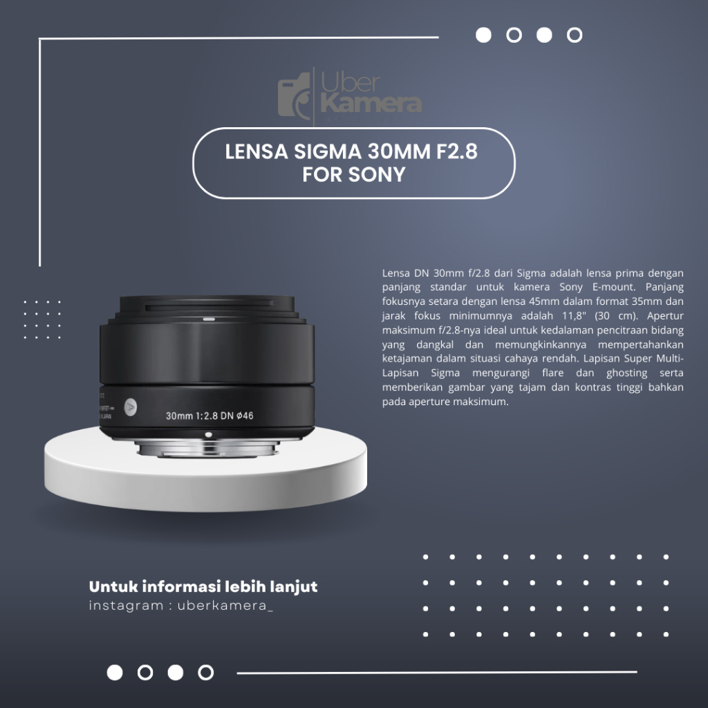LENSA SIGMA 30MM F2.8 FOR SONY MOUNT