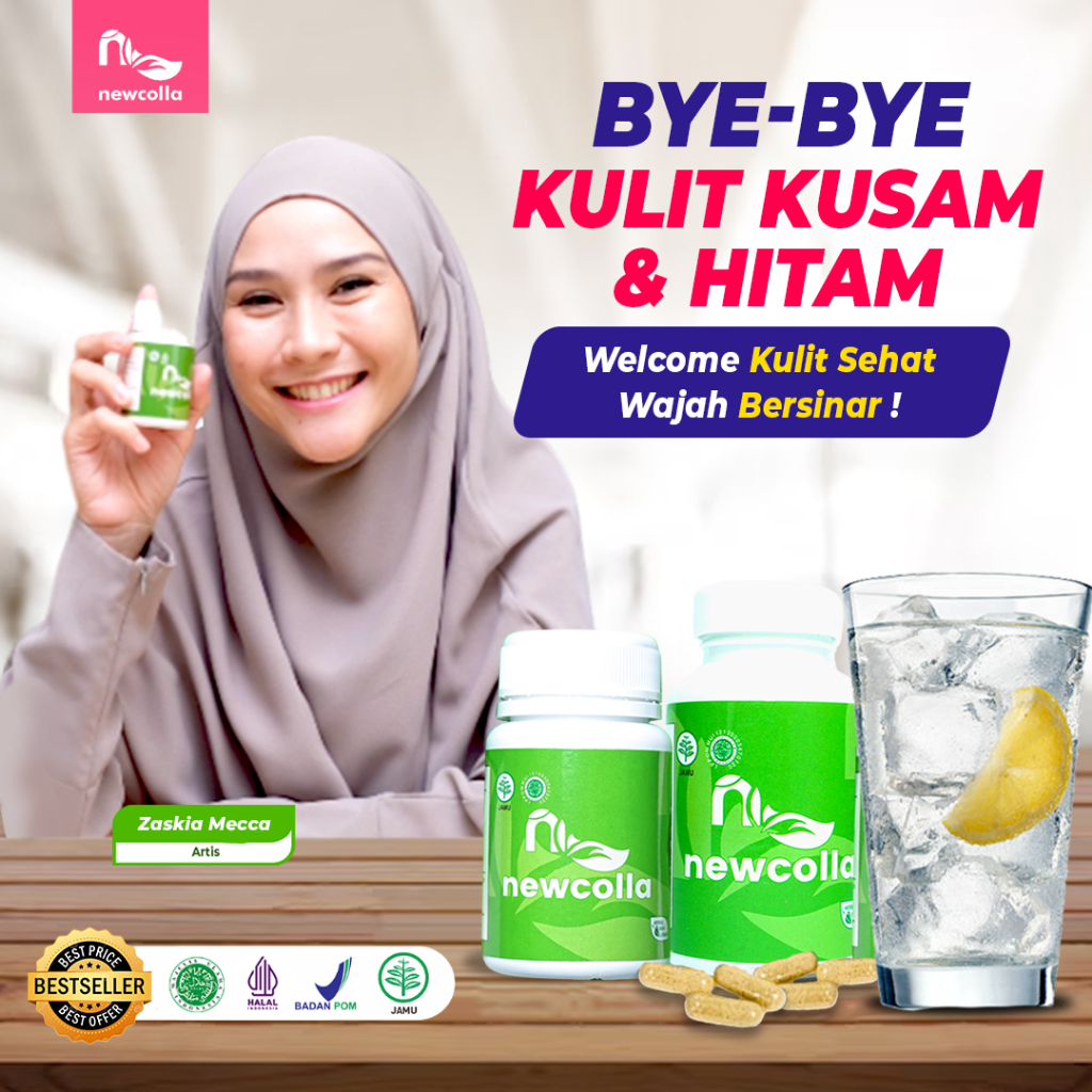 Newcolla collagen pencerah wajah kusam wanita pemutih badan alami ampuh original bpom