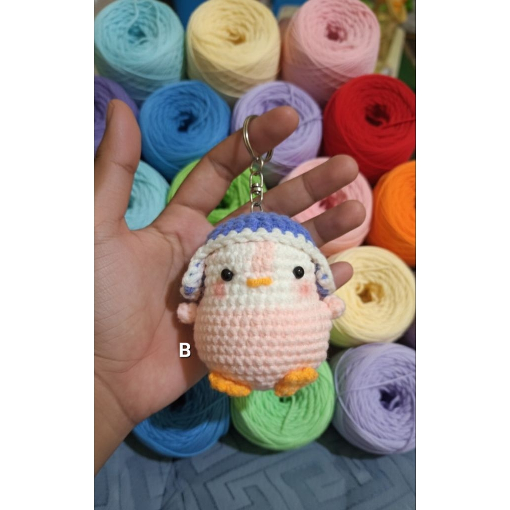 Pinguin Crochet Keychain| Gantungan kunci gantungan tas pinguin rajut
