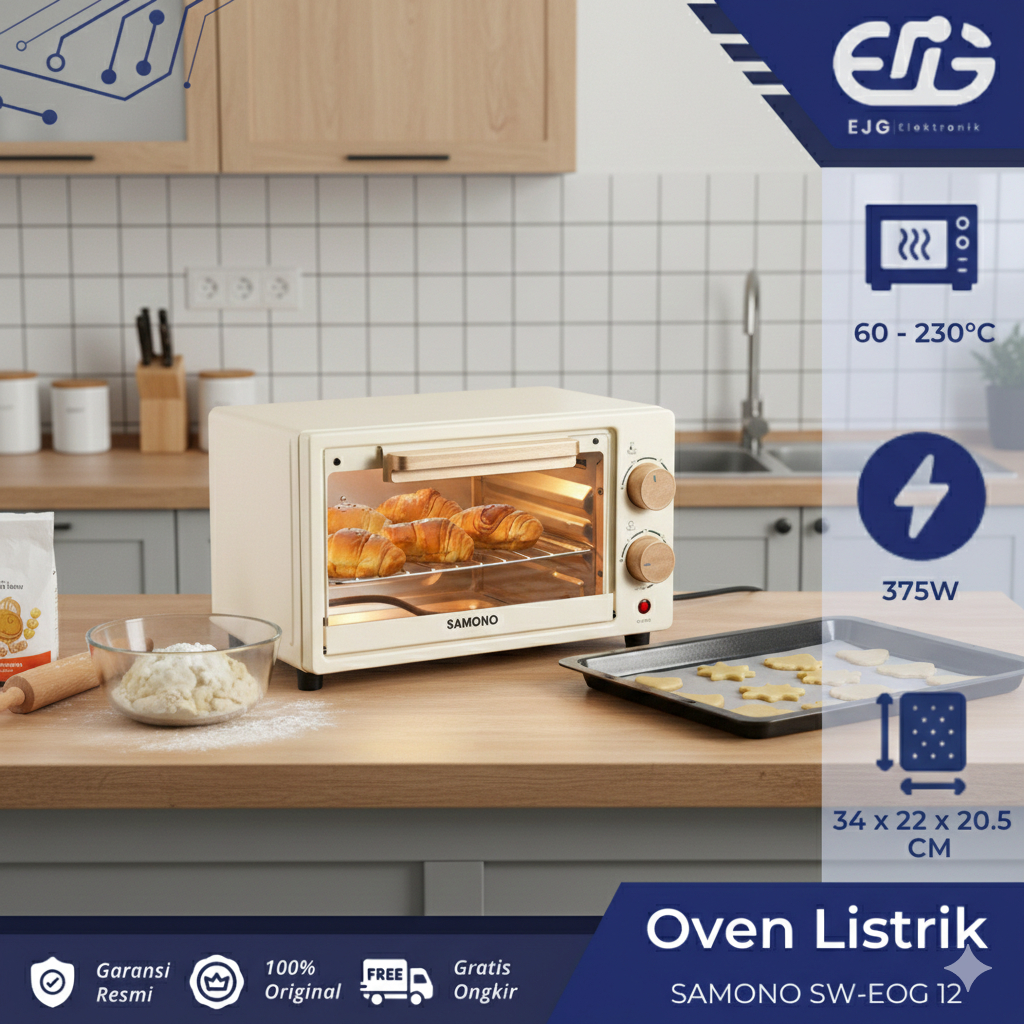 Samono Oven SW EOG12 Mini Oven Elektrik 12 Liter SWEOG12