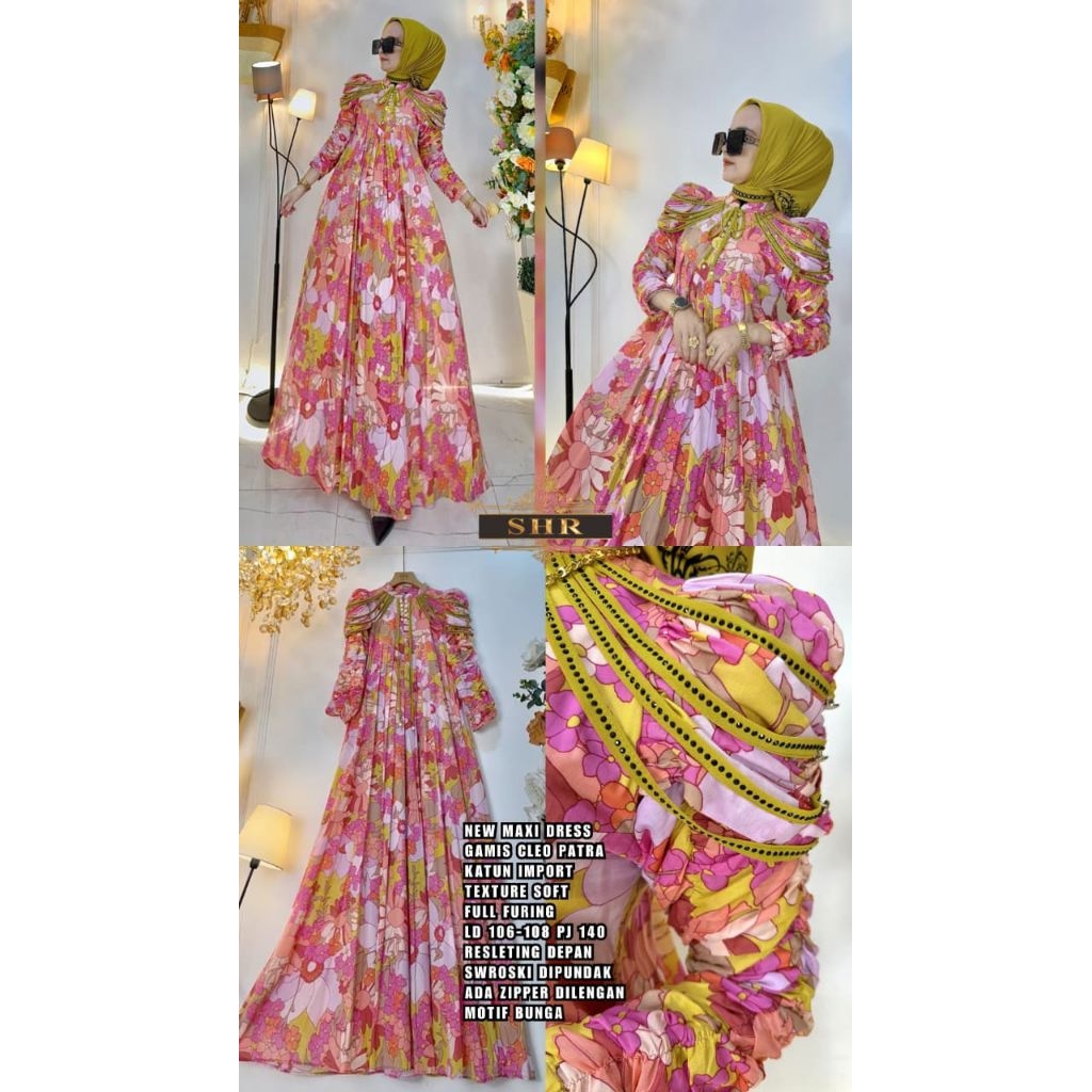 "NEW SHR ORI"READY MAXI DRES CLEOPATRA FLOWER BY SHR ORIHIGH QUALIRYBEST SELLER SIAP KIRIM