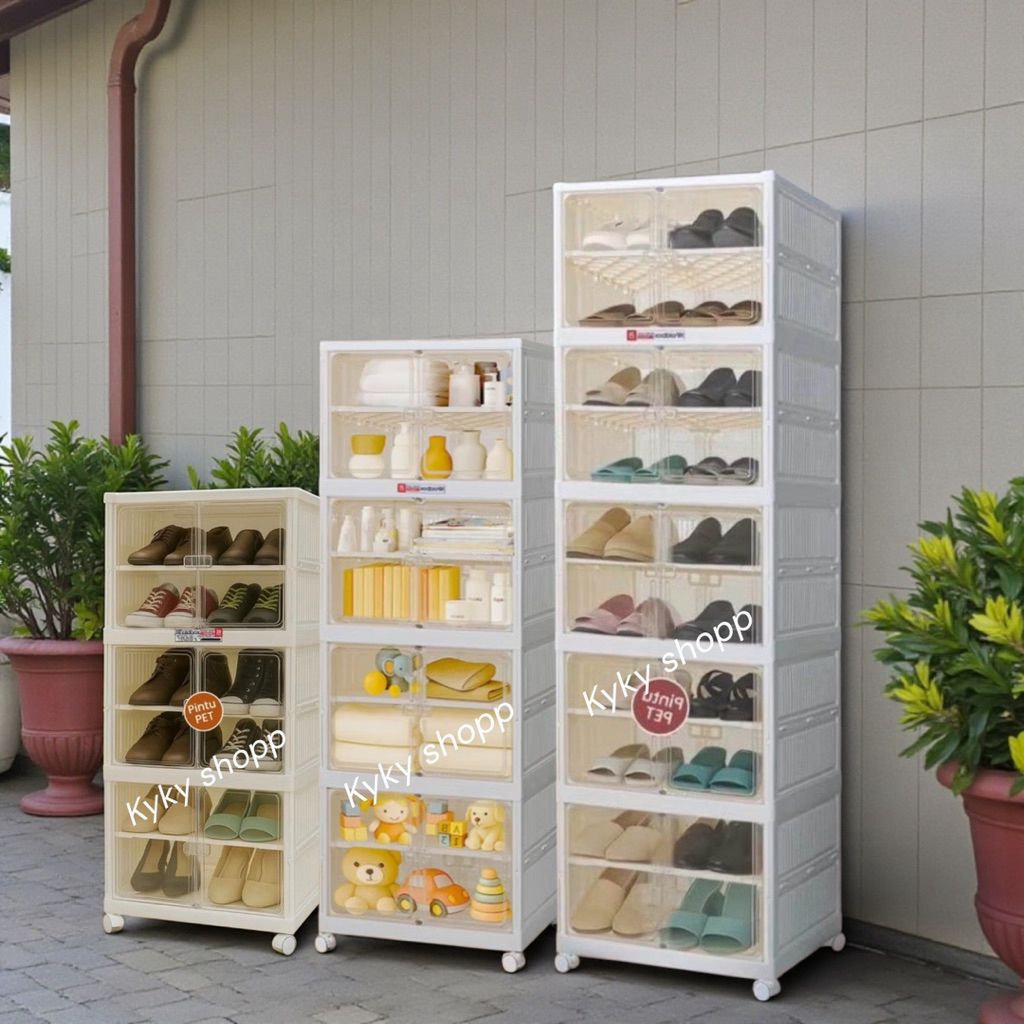Lemari plastik Napolly NFB 20"Rak buku rak sepatu lipat lemari tas dan mainan