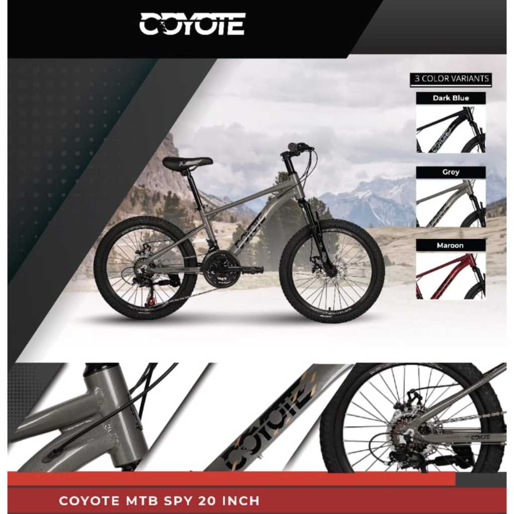 SEPEDA GUNUNG MTB 20 24 26 27.5 INCH ELEMENT COYOTE SPY FRAME ALLOY