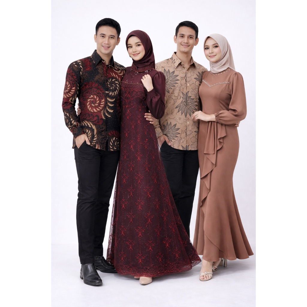 Gamis Couple Lebaran Terbaru 2026 Dress Kondangan Couple Lamaran Pernikahan Sarimbit Mewah