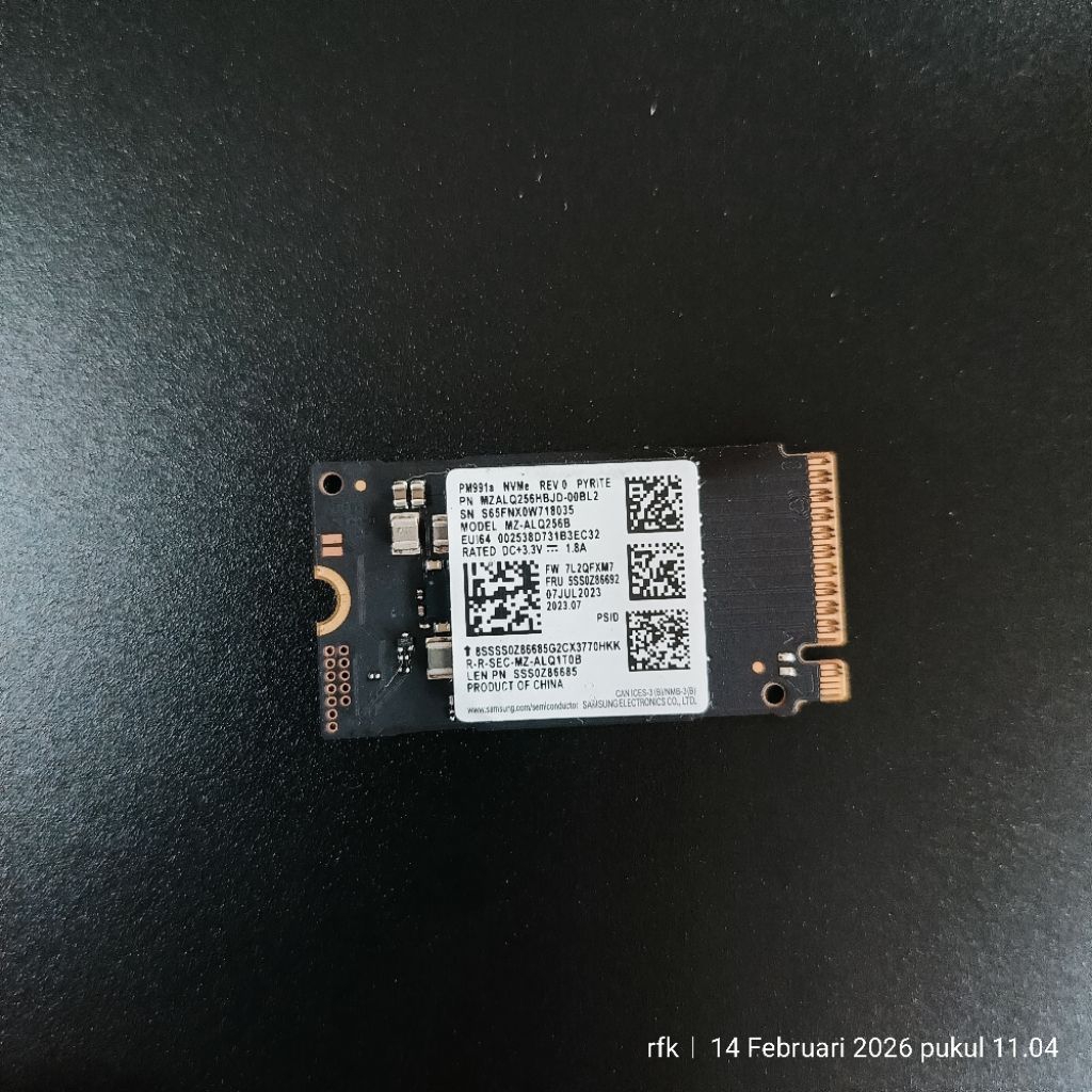 NVMe 256GB Samsung Original