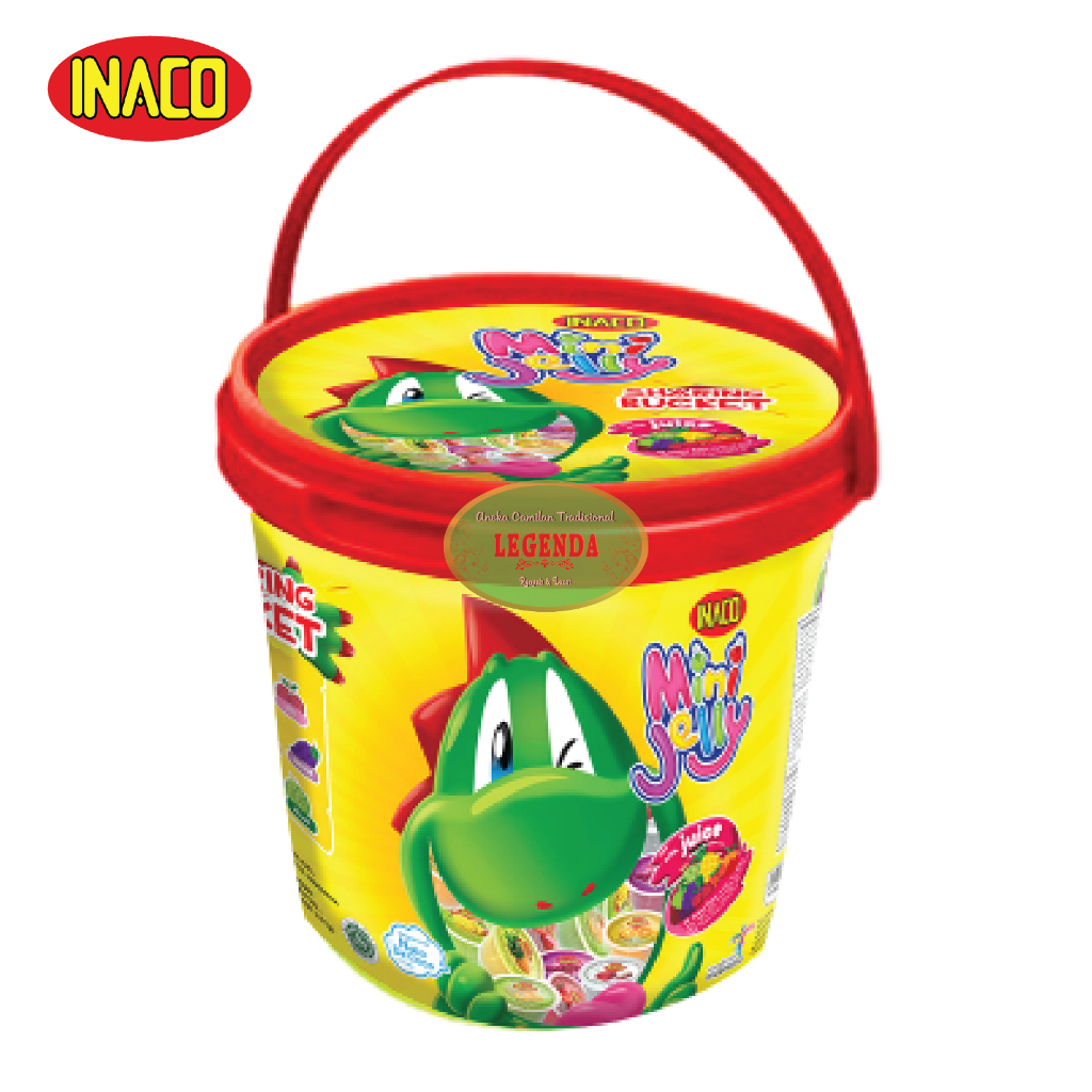 Agar Agar Rasa Aneka Buah + Nata De Coco INACO Ember 750 Gr Gram isi 50 Pcs Fruity Jelly Mix Bucket 