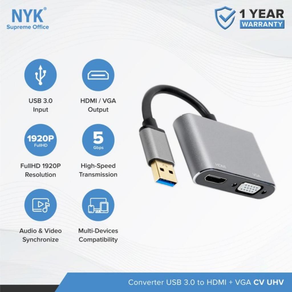 Converter USB To HDMI VGA NYK C2 Konverter NYK USB 3.0 To HDMI VGA