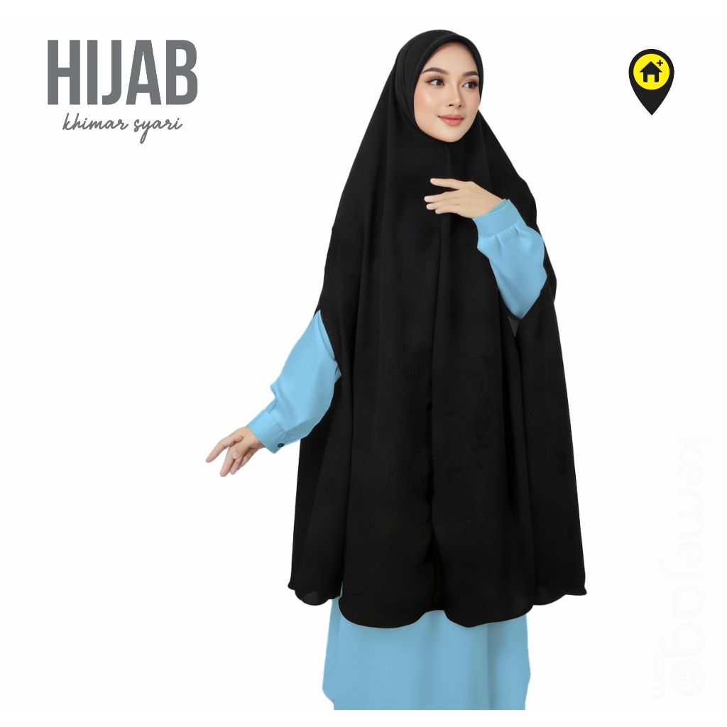 kerudung syari tangan bolong, hijab, Khimar Syari, Bergo Hijab panjang Muslim Wanita Instan