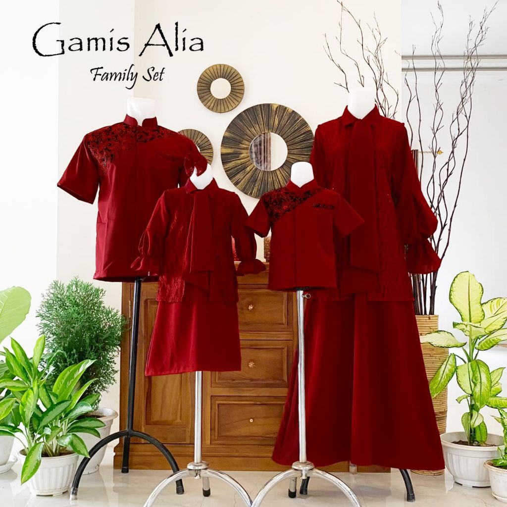 Gamis Alia couple family set dress anak dewasa baju lebaran kondangan pesta bridesmaid lamaran engag
