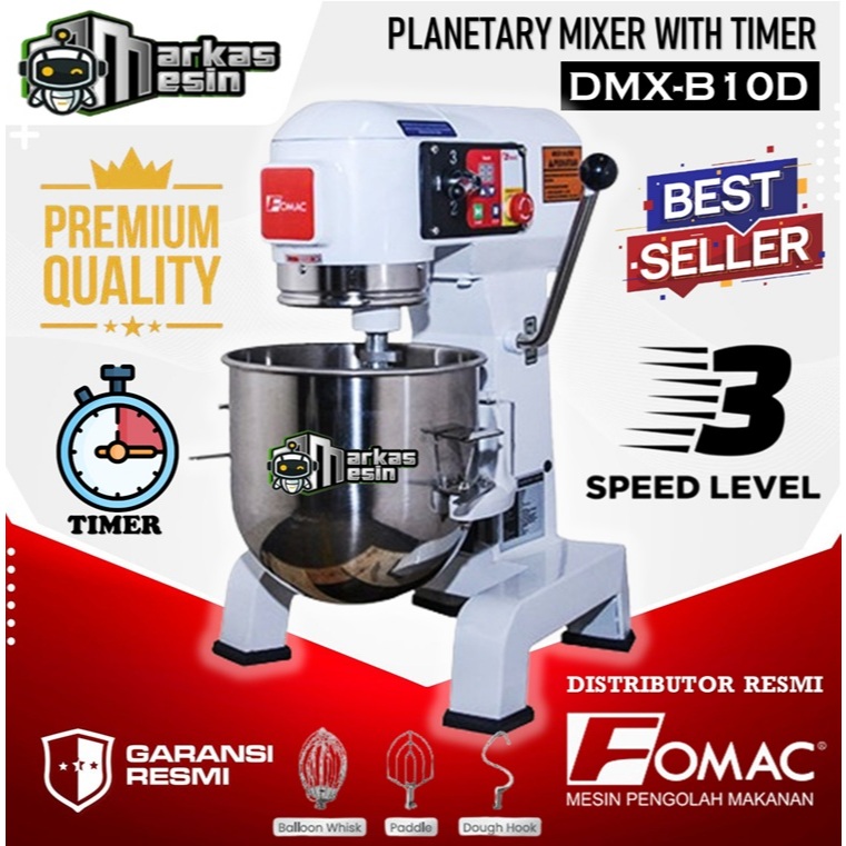 Planetary Mixer 10 Liter FOMAC PREMIUM QUALITY DMX-B10D DMX-B10DA Mesin Pengaduk Adonan