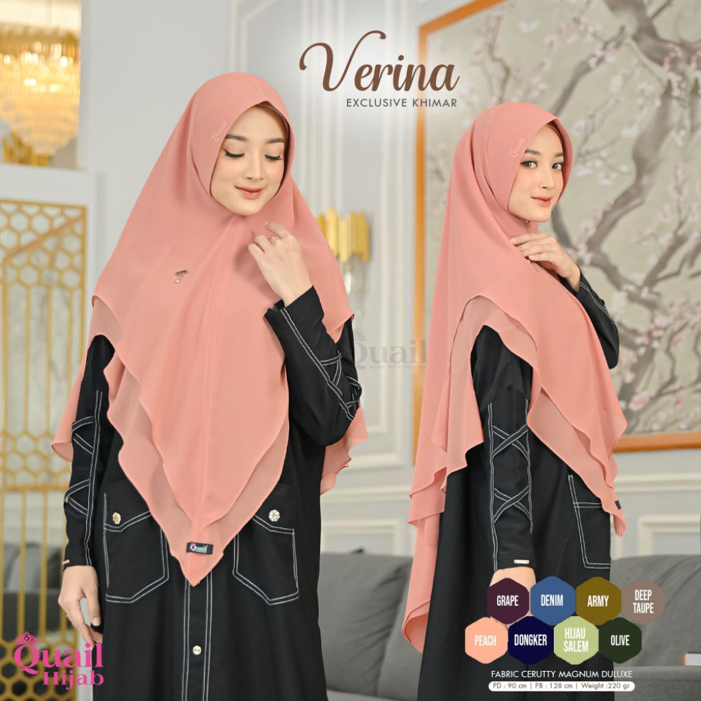 Quail Hijab Instan Bergo Jumbo Premium Ceruty VERINA