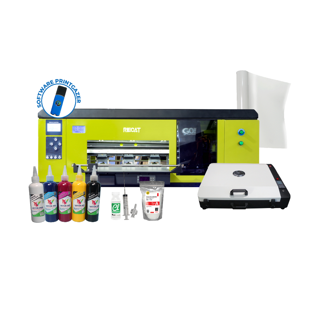 PAKET USAHA MESIN SABLON DTF RIECAT ALFA GO (MESIN + OVEN)