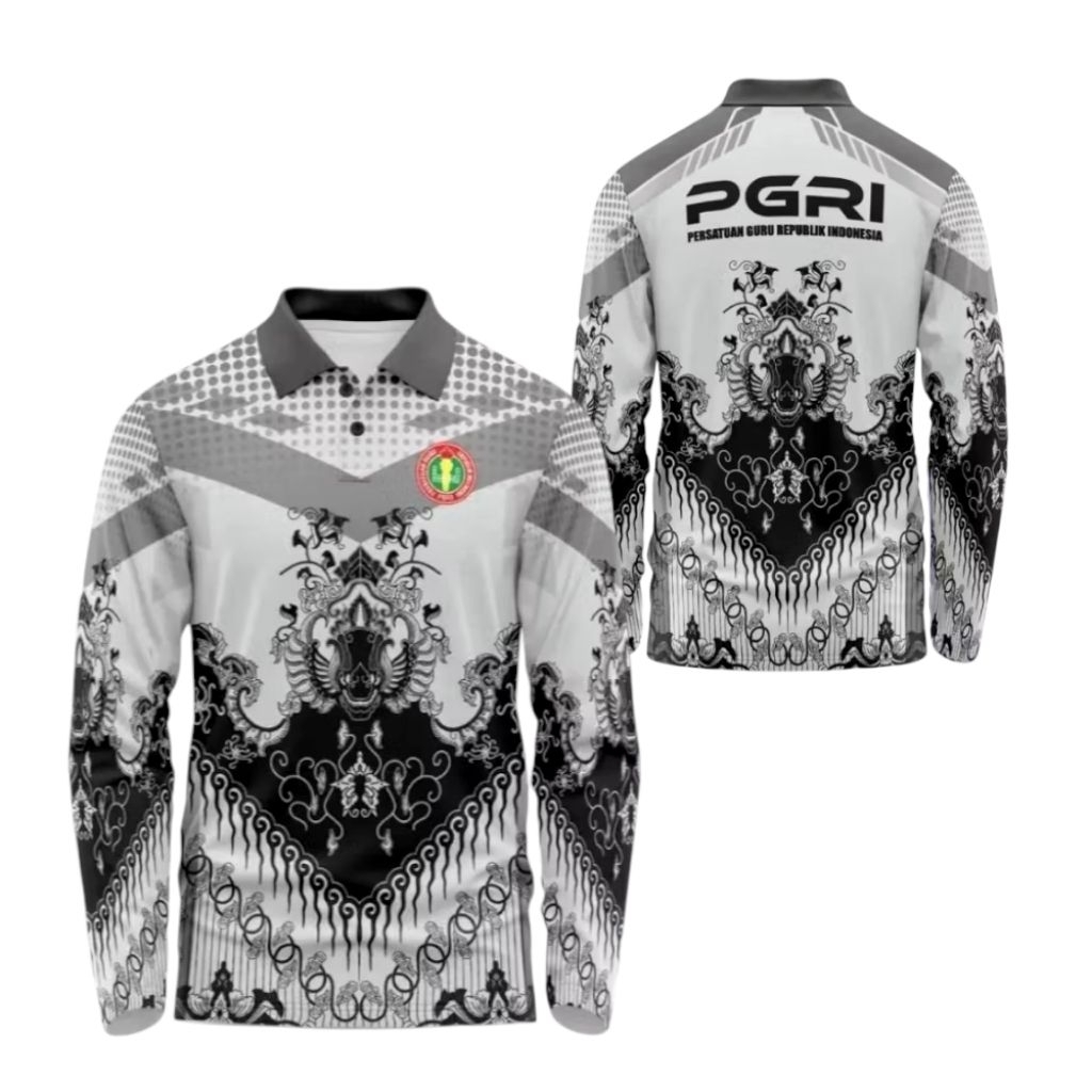 Jersey Kaos Olahraga PGRI Lengan Panjang Berkerah Olahraga Sport