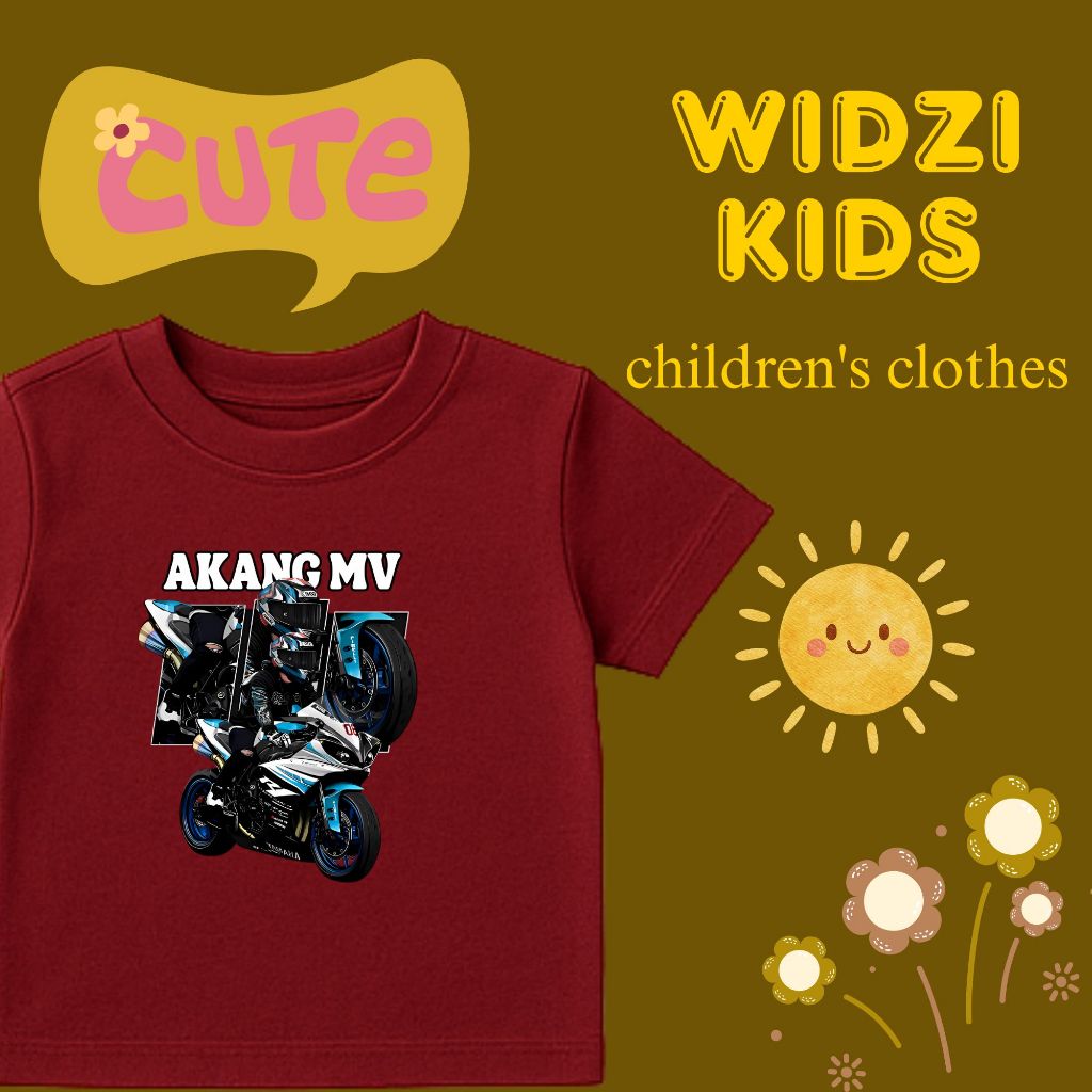 Kaos Anak Pendek Fans Akang MV Motor Vlog - Baju Custom Anak Otomotif
