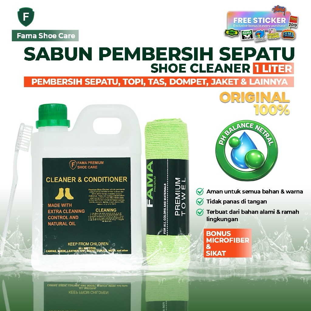 FAMA-Shoe Cleaner 1Liter-pembersih sepatu-sabun sepatu-Fama Shoes Cleaner-Fama Shoe Cleaner
