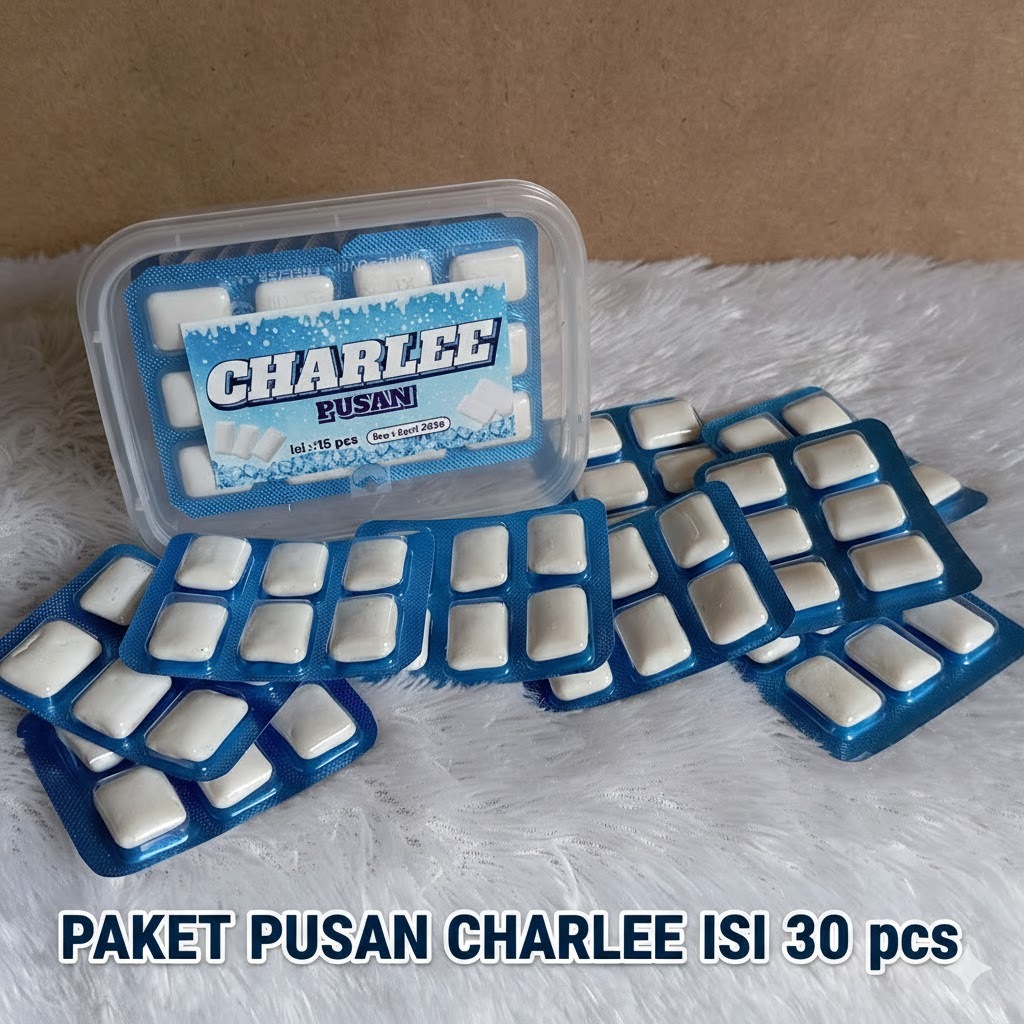 PUSAN CHARLEE PERMEN KARET PENYEGAR BAU MULUT BLISTER ISI 60 pack/permen karet/penyegar bau mulut/pe