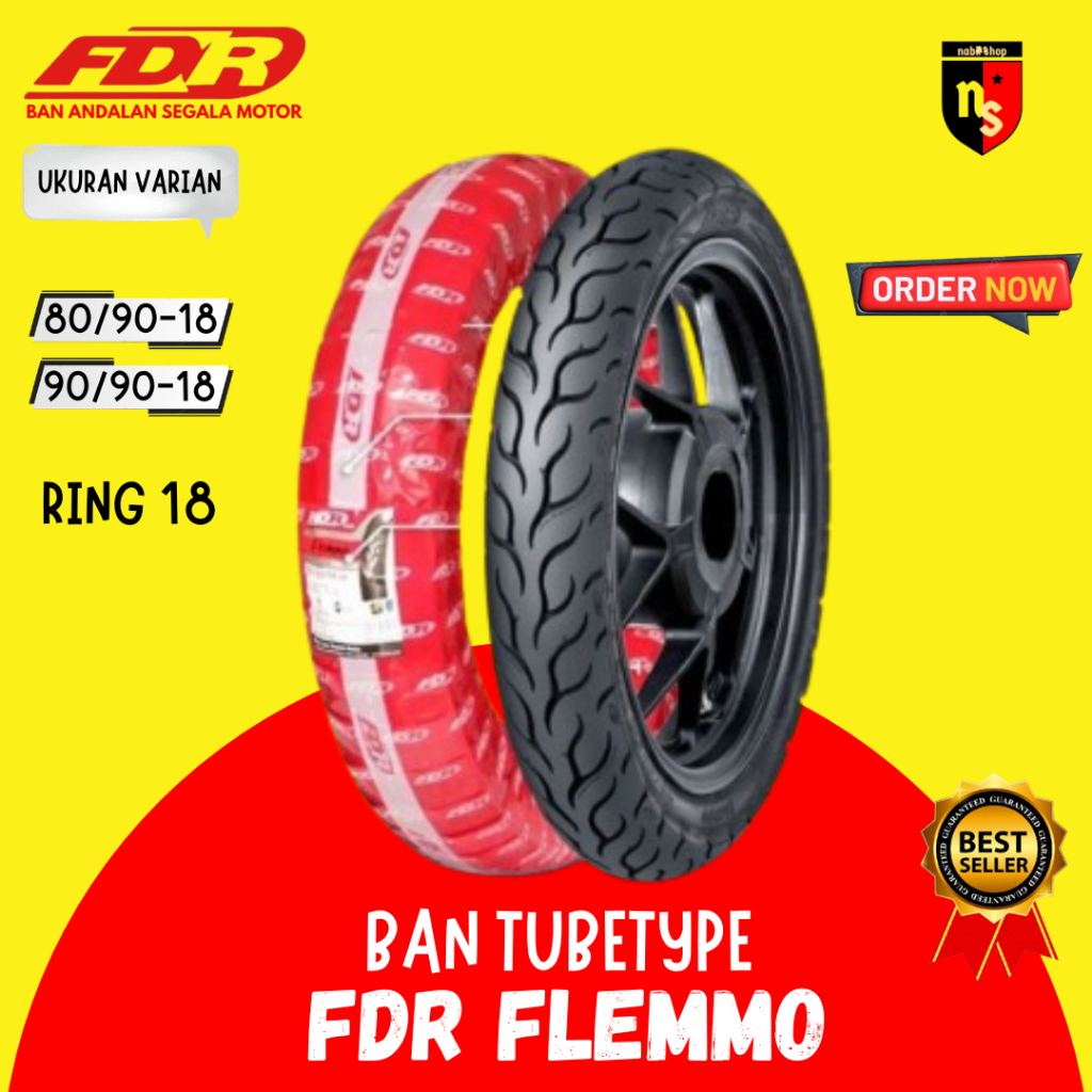 FDR Flemmo 90/90-18,300-18 Ban Motor ring 18 Scorpio - Thunder 125 - Tiger non tubeless