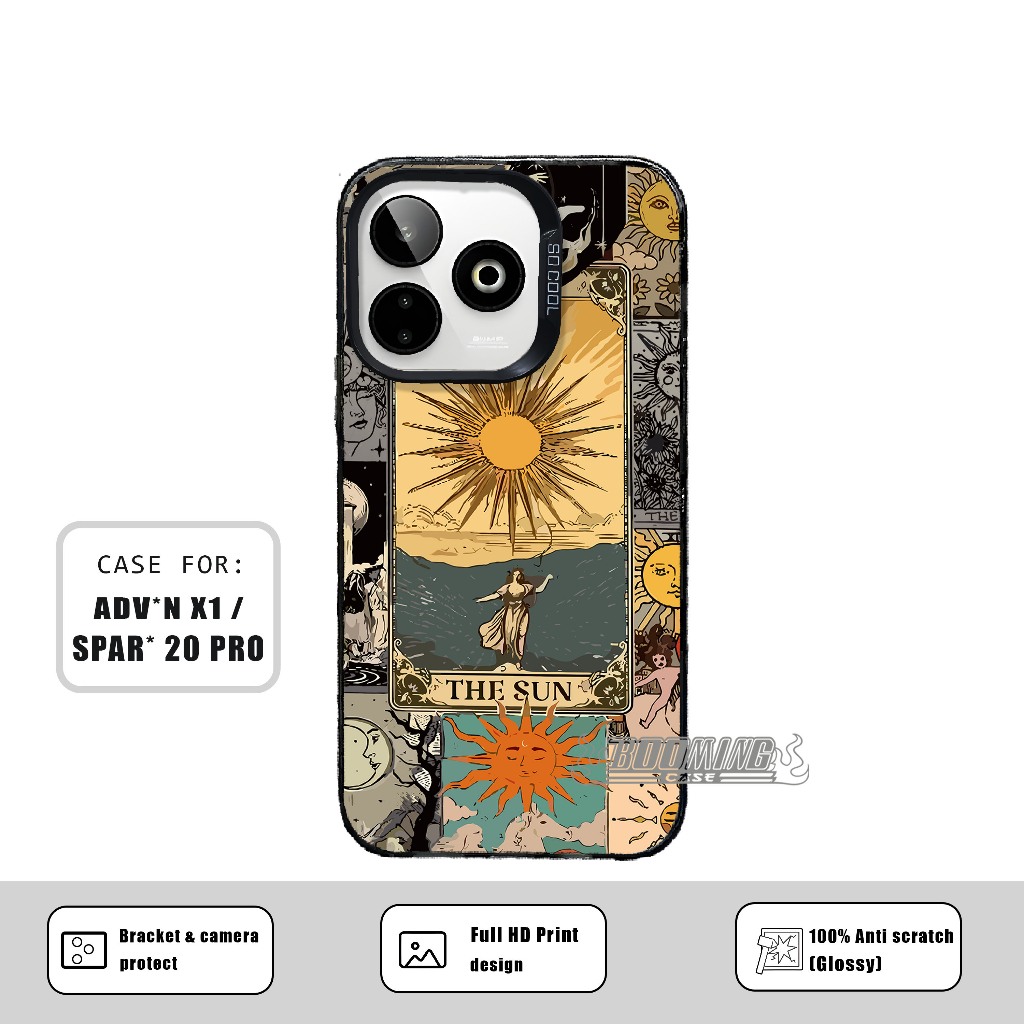 Case Spark 20 Pro Advan x1 Premium Matte Softcase Hybrid IMD Plate Hologram - Motif MATAHARI- Casing