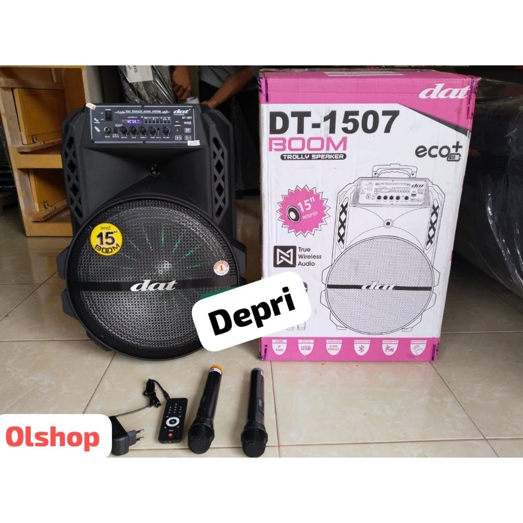 speaker portabel DAT DT-1507 Boom series 15inch bluetooth, fm radio karaoke