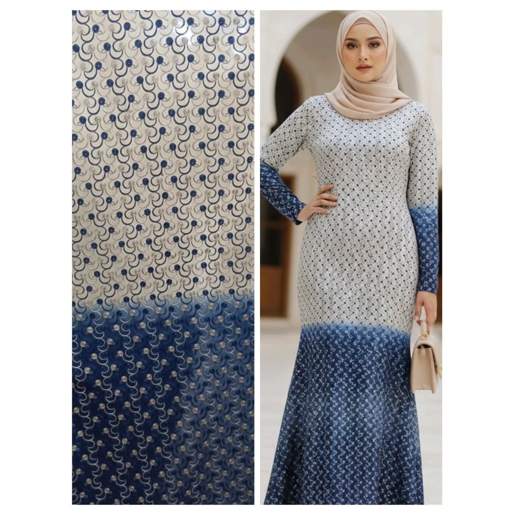 Kain bahan katun bordir gradasi/kain katun gradasi premium import /kain katun gradasi motif terbaru