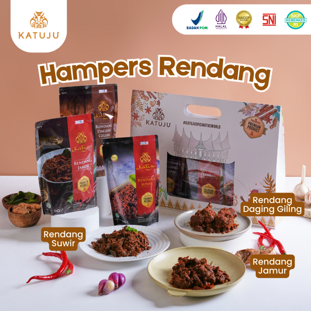 Hampers Ramadhan Eksklusif by Katuju – Rendang Daging Suwir, Jamur & Daging Giling