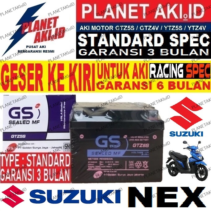 Aki Motor Suzuki Nex Aki Kering Accu Kering MF GTZ5S