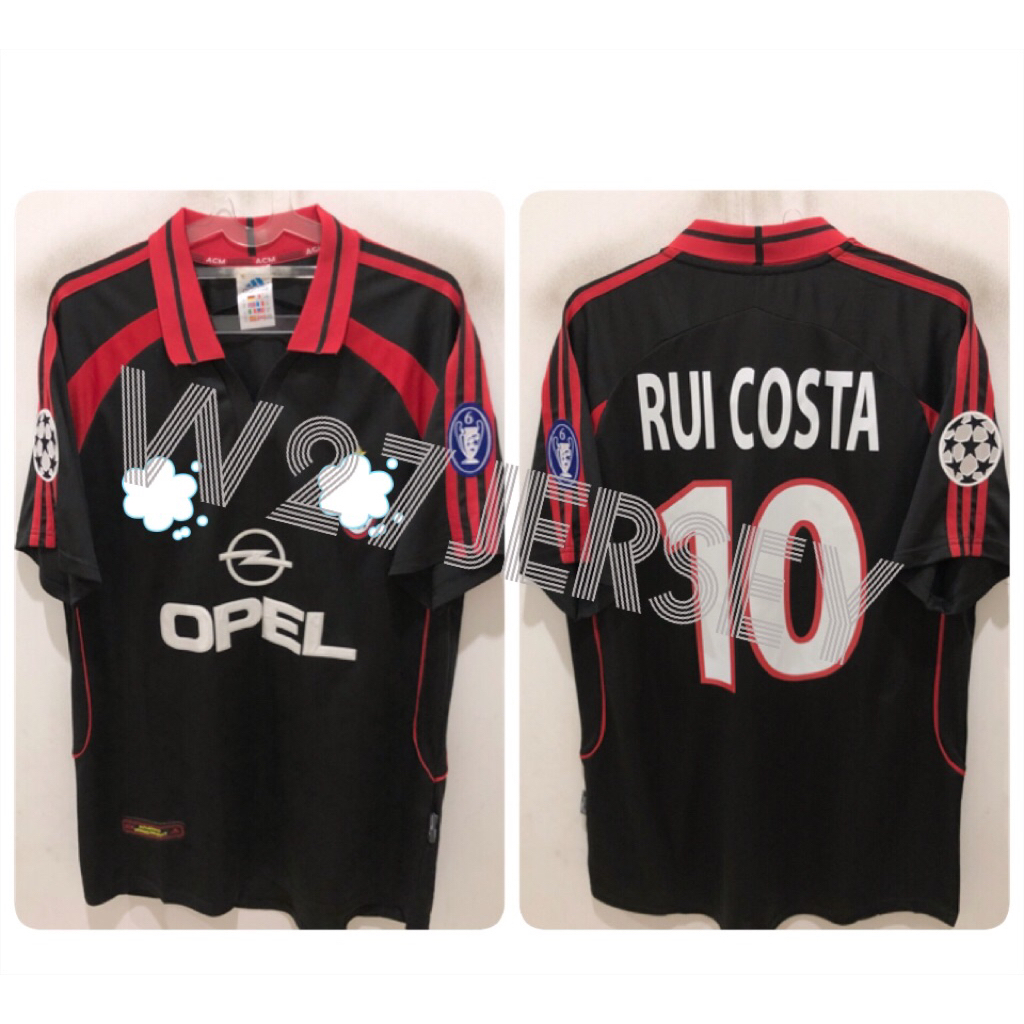 JERSEY RETRO - IVI I L A N 3RD 2000-2001 name player Rui Costa + Patch UCL